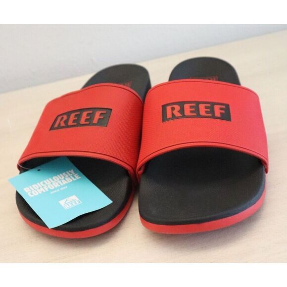 Reef CI8467 Men's Sz 10 Red/Black Cushion Spring Slip-On Slides - Picture 2 of 10